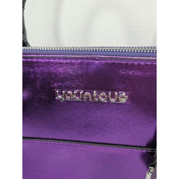 Younique Shiny Metallic Purple Makeup Tote Bag Purse - Picture 3 of 11